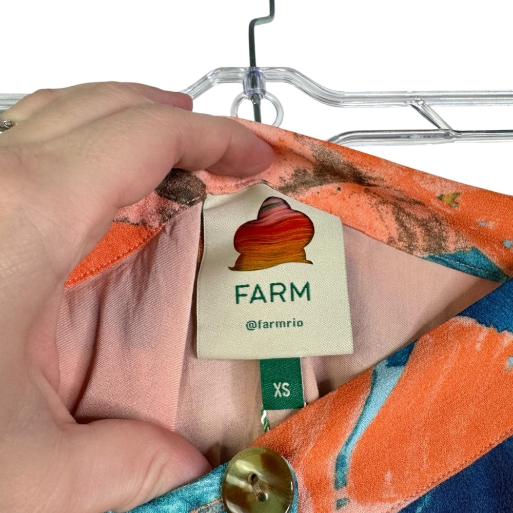 NWT FARM RIO Plantage Rio Toucan Forrest Midi Skirt Button Tropical Button XS - Picture 6 of 13